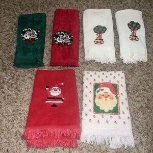 Lot‎ Of 6 Mickey Minnie Mouse Christmas Embroidered Vintage Fingertip Towels
